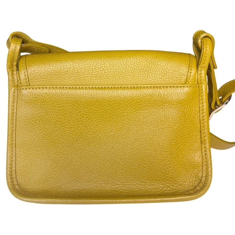 Longchamp Le Foulonné Mimosa Yellow Leather Crossbody Bag Adjustable Strap - Picture 4 of 16